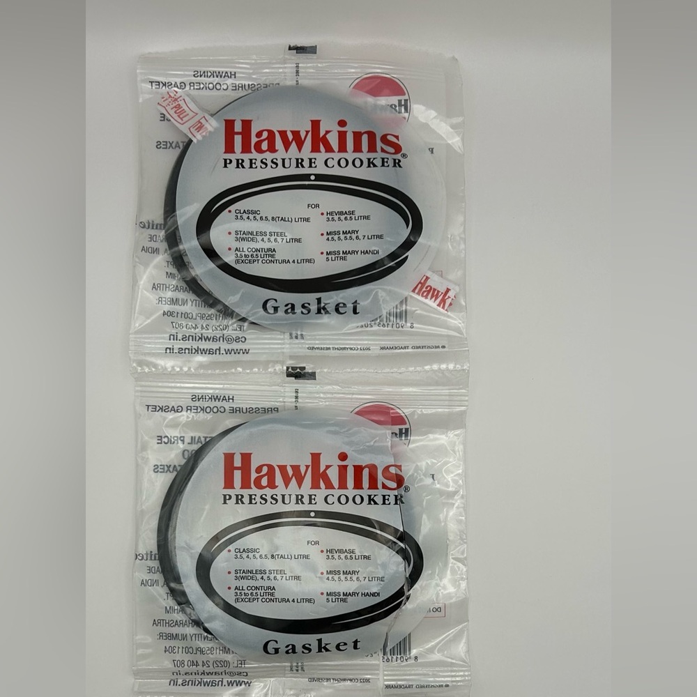 Two Hawkins Pressure Cooker Gaskets - Seal Ring - Suitable 3.5 to 8 Litre New